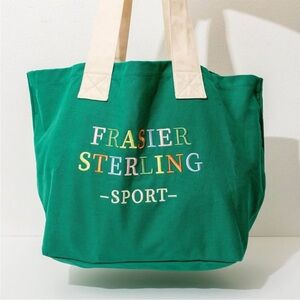NWT New Frasier Sterling Sport Rainbow Logo Tote Bag Cream/Green